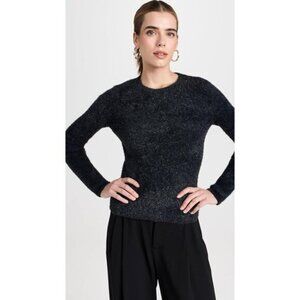 Vince Women's Soft Eyelash black metallic Sweater Size M